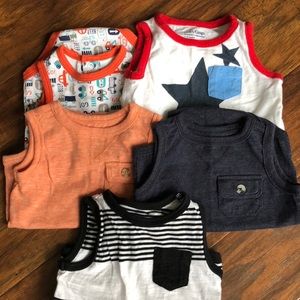 Set of five infant bodysuit tank tops, 6 months